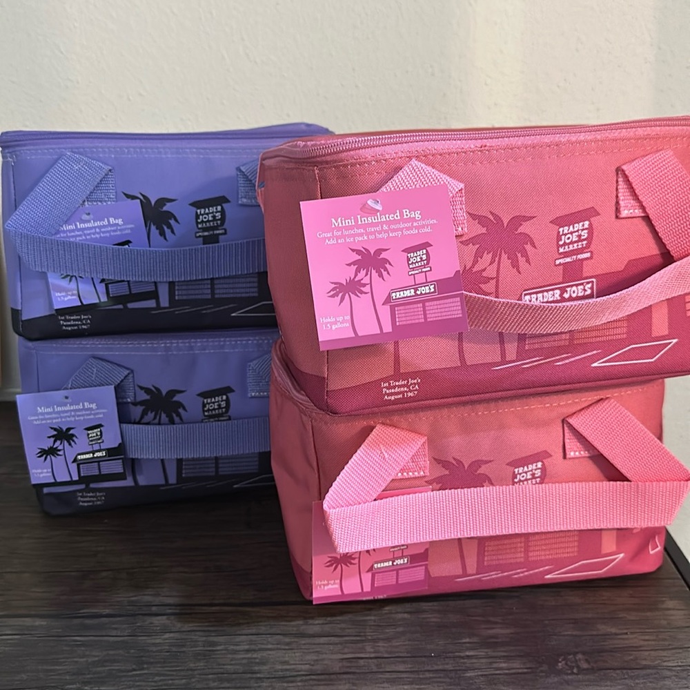 Set of 4 Trader Joe’s insulated mini cooler bags lunch bags